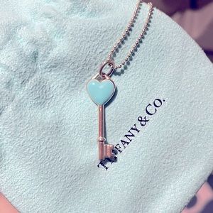 Tiffany & Co. blue heart key necklace